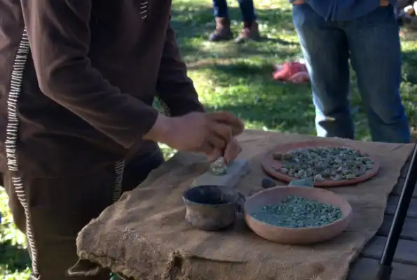 Archaeometallurgical sample close-up